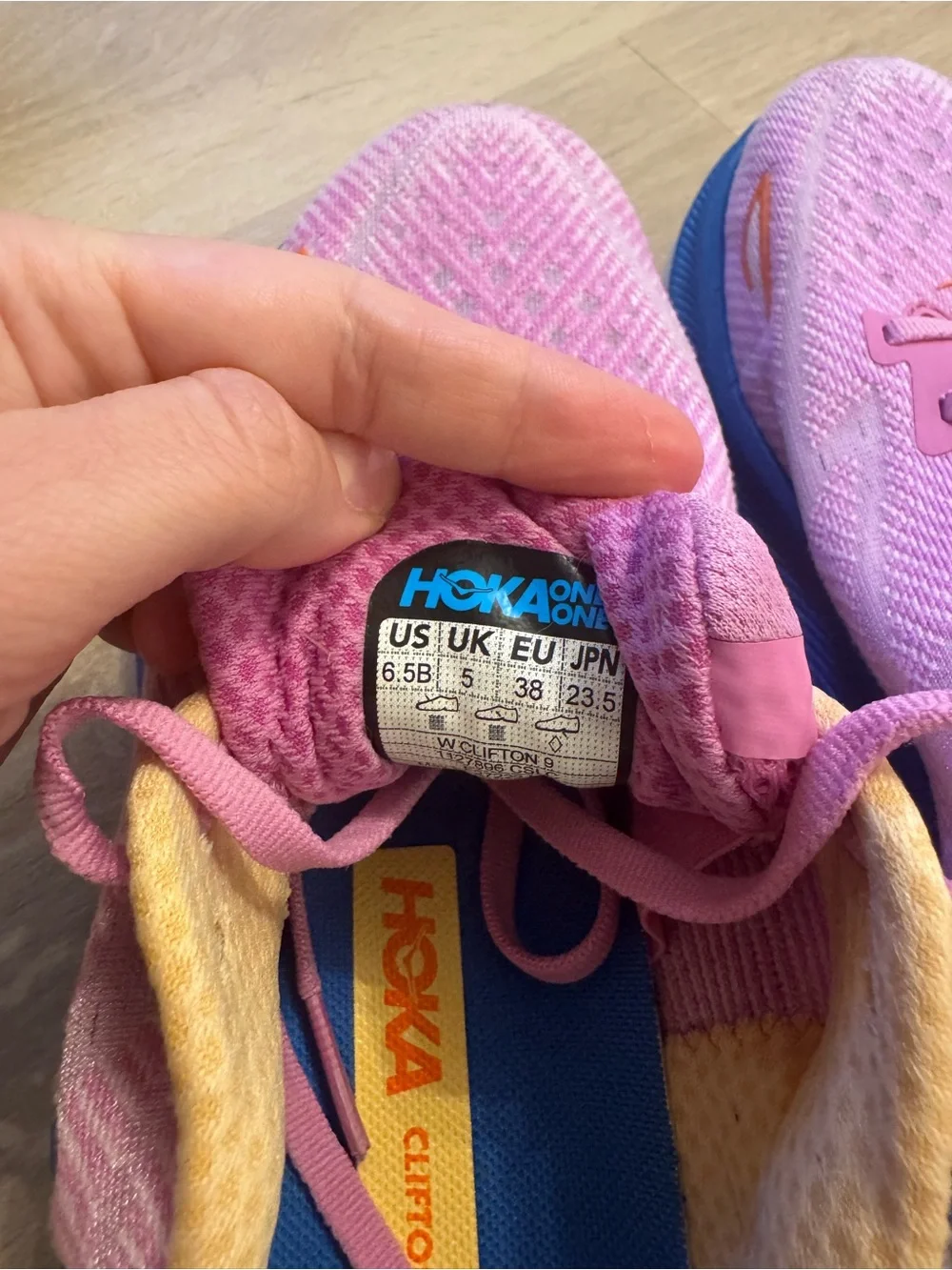 Hoka Pink and Blue Women's Athletic Running Shoes